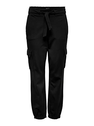Only Onlpoptrash Cargo Belt Pant Bin Pantalones, Negro (Black Black), 38/L32 (Talla del Fabricante: Medium) para Mujer