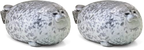 Image of MerryXD Chubby Blob Seal Pillow,Stuffed Cotton Plush Animal Toy Cute Ocean Small(13 in) (Pack of 2)