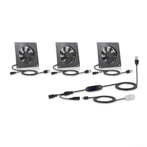 Ventilador compatible con USB de 120 mm con flujo de aire de 10 etapas y control de calor 6