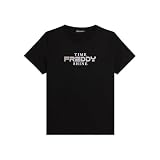 FREDDY - T-Shirt Comfort Fit con Logo Slogan Time Shine, Donna, Nero, Small