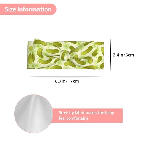 FoRes Sushi Dill Pickles Baby Bow Headband - Soft Bows Hair Accessories for Baby - Angel Princess Hairband - Perfect Full Moon Gift3