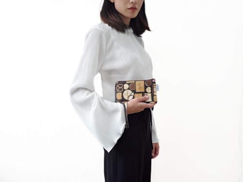 Image of Taianda Women Phone Wristlet Wallet Pouch (Cookie Pattern Black)