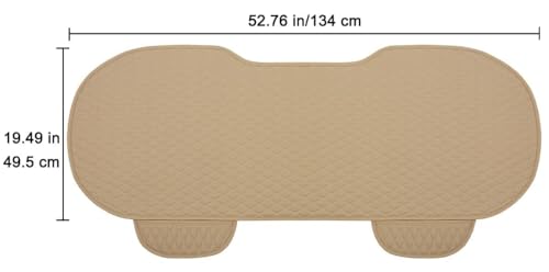 Image of BROGBUS Car Seat Cover Protector Mat Back Cushion Car Seat Mat (Cream, Pack of 1) (Only Rear Seat Mat) | Polyurethane