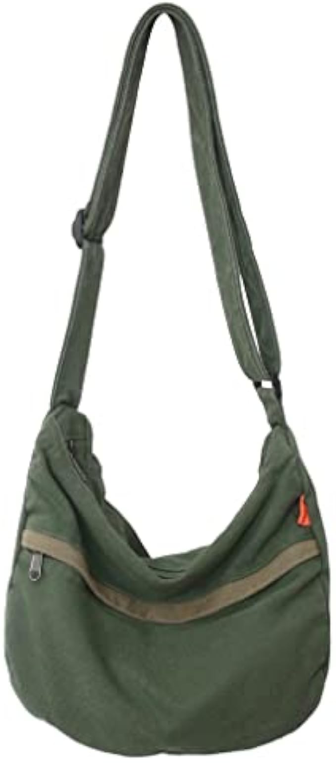 Canvas Casual Messenger Bag Hobo Crossbody Bag Canvas Shouder Tote Handbag for Women and Men