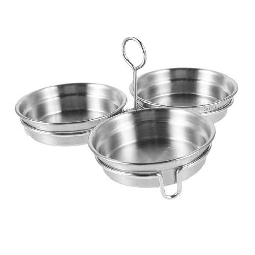 CONGARTENO 1 Set Stainless Steel Saucer Salad Container Round Seasoning Bowls Mini Sauce Cup Appetizer Dish Condiments Server Dishes Dipping Sauce Bowls Portion Cup Silver 304 Stainless Steel