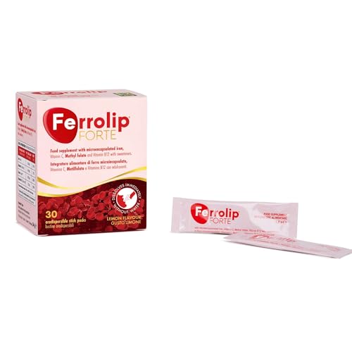 Ferrolip Forte Hierro Suplemento con Acido Folico (30 Sobres Orodispersables con Sabor a Limón) -...