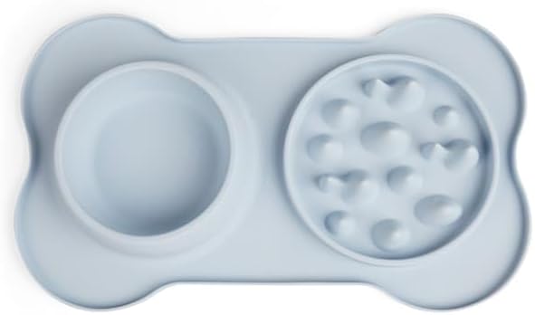 EveryYay by Petco Blue Slow Feeder Double Diner Dog Bowl 1.72 Cups