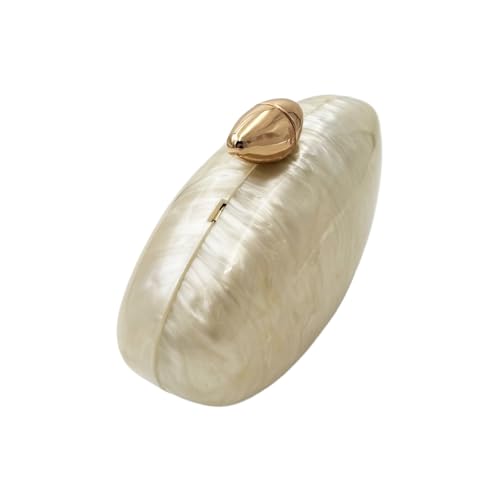Image of Pearl Clutch Purse Acrylic Shell Clutch Bag Bridal Purse for Women Wedding Party