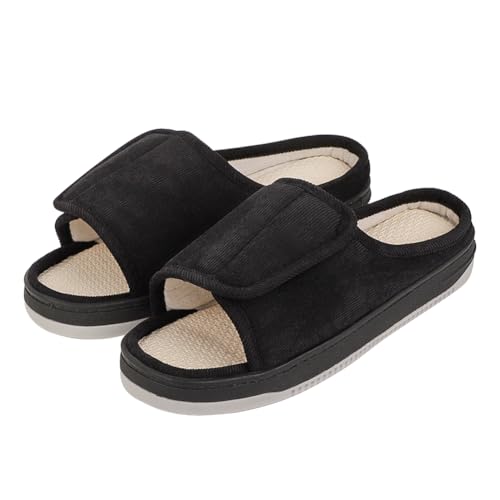ITODA Diabetic Slippers for Swollen Feet Extra Wide Open Toe Sandals Adjustable Edema Diabetic Shoes
