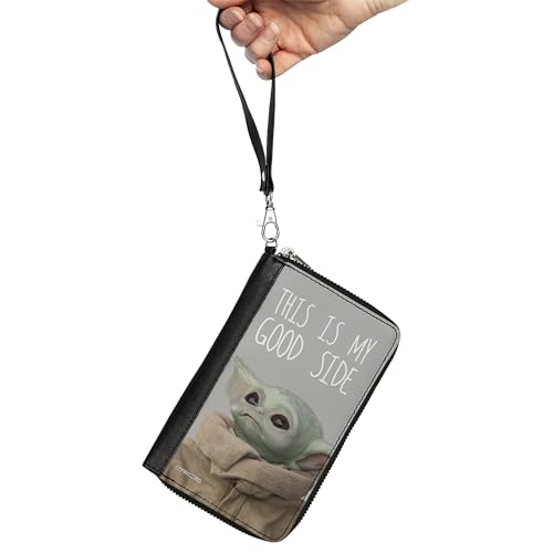 Buckle-Down Women's PU Zip Around Wallet Rectangle-Star Wars The Child, 7.5"x4.5"2