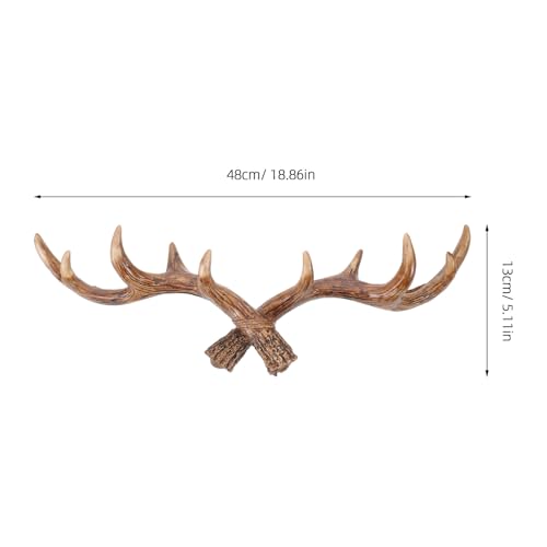 Patère bois de cerf foncé grand crochet mural rustique polyvalent peignoir manteau paquet - 3