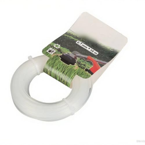 livre Corde de tondeuse à gazon commerciale de 14,9 m pour diverses têtes de débroussailleuse, y compris ECHO235 FS 56 RC 128LD Fil en nylon robuste pour un entretien fiable de la pelouse (carré blanc)