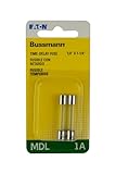 Eaton Bussmann series MDL Glass Fuse 1 Amp - 2 Pieces
