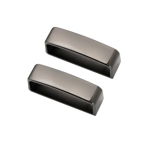 TANJUN 2pcs Belt Loop Keepers 33mm-35mm Metal Loops Anti-Slip Frosted Black Men's Women's Buckle Accessories