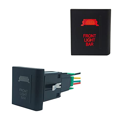 Image of Red Led Car Push Button Switch with Wires for VW Volkswagen Amarok 3Amp 12V (Front Light BAR-Right Side)