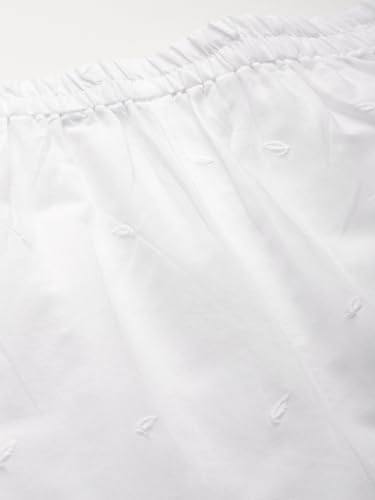 Image of feranoid White Chicken Embroidred Cotton Regular Fit Palazzo