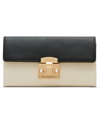 Anne Klein Colorblocked Pushlock Continental Wallet, Parchment