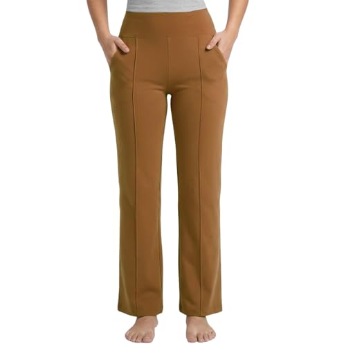 Image of NINQ Women High Waist Flare Pants Lite Regular | Smart Casual Korean Trouser for Office Wear, Gym, Sports, Travel & Daily Styling