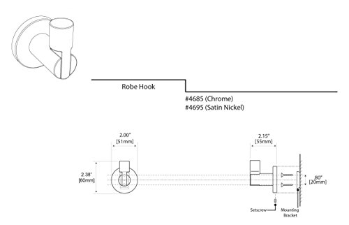 Gatco 4685 Channel Single Robe Hook, Chrome (379853),Small #TOP4
