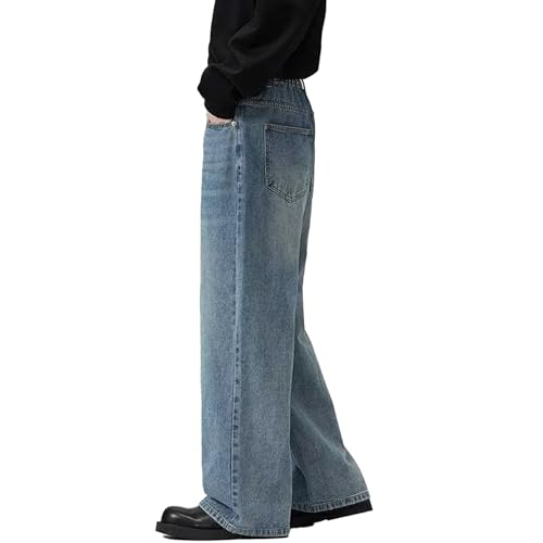 Men's Baggy Straight Leg Jeans Vintage Boyfriend Y2k Denim Pants Casual Loose Fit Hip Hop Trousers4