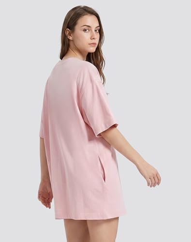 Image of VIUTIL Womens Oversized T Shirt Dress Short Sleeve Crewneck Cotton Mini Dress with Pockets 2026 Casual Summer Clothes