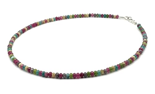 Collier ras du cou en jade bijoux minimalistes argent 925 de plage - 2