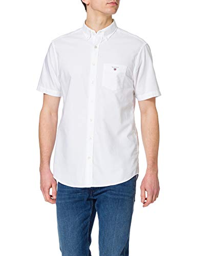 GANT The Short Sleeved Oxford Mens Shirt S/S 18 White M