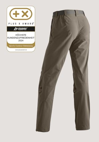 Maier Sports Lulaka, Damen Wanderhose, Wasserabweisende Outdoorhose für Trekking und Hiking, PFC-frei, mSTRETCH pro 4 & Dryprotec, Rollup-Funktion, Braun, 46 (W38/L32)