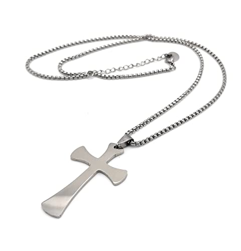 Collana Croce Semplice Uomo Color Argento