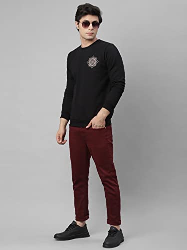 Image of Rigo Fleece Printed Round Neck Sweatshirt for Men | Full Sleeves Sweatshirt for Men | Casual Wear & Stylish Sweatshirts for Men