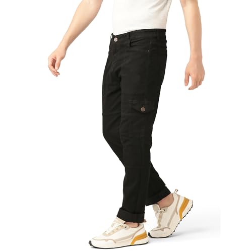 Image of PARIS HAMILTON Men Relaxed Fit Colorblocked Distressed Two Tone Stretchable Denim Jeans