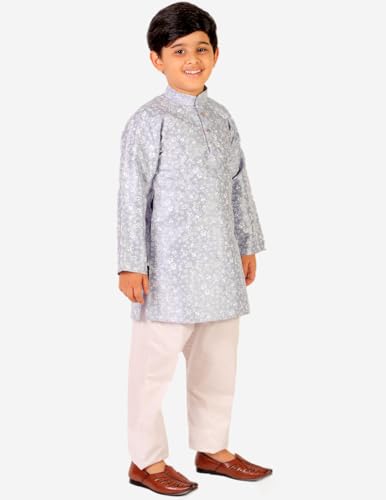 Image of Boy's Kids Kurta Pajama Set | Solid | Cotton| Traditional Ethnic Wear | 1 To 16 Years | P-171