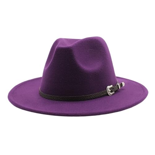 Chapeau Fedora de Jazz en Feutre Style Britannique Chapeau Panama pour Homme 59-61CM