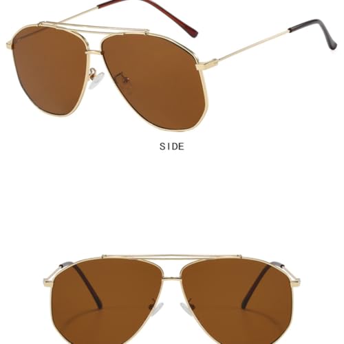 Lunettes de soleil style rétro de luxe avec verres marron protecteurs - 4