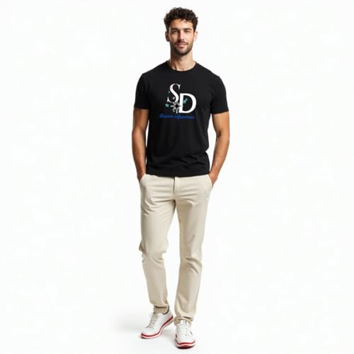 Image of ALOVA Stylish and Trendy Polyester Sports T-Shirt for Men - Round Neck, Half Sleeves, Printed, Ideal for Running, Workouts, Training, and Outdoor Activites