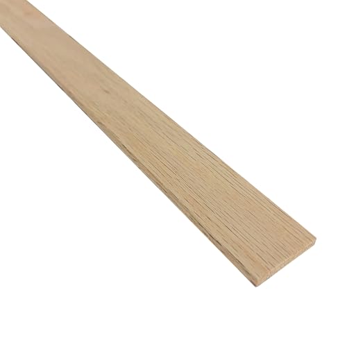 1/4' x 1-1/2' x 6' Red Oak Board, Solid American Hardwood, Unfinished, Thin Sawn, Perfect for Slat Wall, Woodworking, or Edging (1)