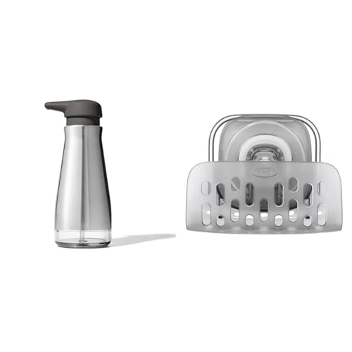 OXO Good Grips Stainless Steel Soap Dispenser and Stronghold Suct...