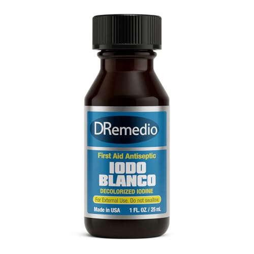 DRemedio Iodo Blanco 2% (YODO Blanco) Decolorized Iodine First Aid Antiseptic 1 fl oz (29 ml) [Pack of 1]