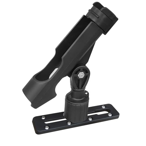 Kayak Fishing Rod Holder , Fishing Boat Rods Holder with T-Shaped Screw, 360° Adjustable Kayak Fishing Pole Holder Mounted Track or Kayak,