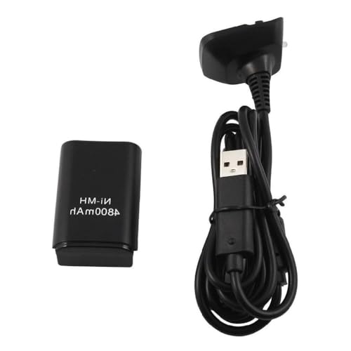 �R���p�N�g�[�d��o�b�e���[�p�b�N -Xbox360 �R���g���[���[ 4800mAh �[�d���o�b�e���[�����p�b�N USB �P�[�u���Q�[���p�b�h�[�d��t��