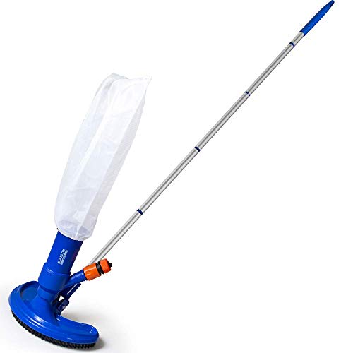 Aquatix Pro Kit de aspiradora de piscina con cepillo, poste de 5 secciones, 5 pies de largo, mejor para piscinas, cabezal portátil mini jet Vac de 10 pulgadas, aspirador para limpieza y mantenimiento Cover