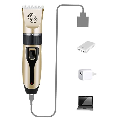 Toddmomy Professional Pet Clipper Kit Rechargeable Dog Hair Trimmer 5 Attachment Combs Pet Grooming Tool for Cats Dogs