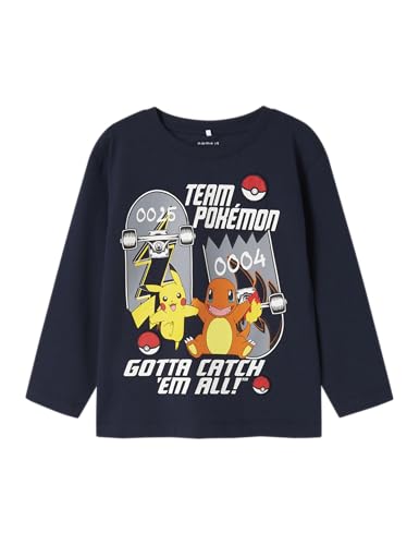 NAME IT Nmmstern Pokemon LS Nreg Top Sky para crianças, Azul Marinho