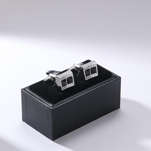 Image of Cufflinks for Men Classic Wedding Business Shirt Cuff Links Set Gifts with Box