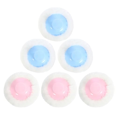 GARVALON 6piezas Talco para Bebés Suave Almohadillas de Borla de Felpa para Aplicador de Polvos Corporales para Cuidado Infantil Casa o Viaje