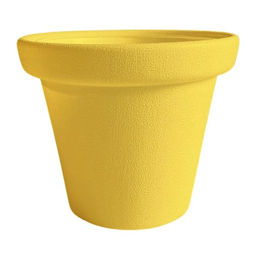 Image of Hug A Plant |Sand Round Plastic Pot for Home & Garden (30CM|12 INCH, Yellow, Pack of 5)