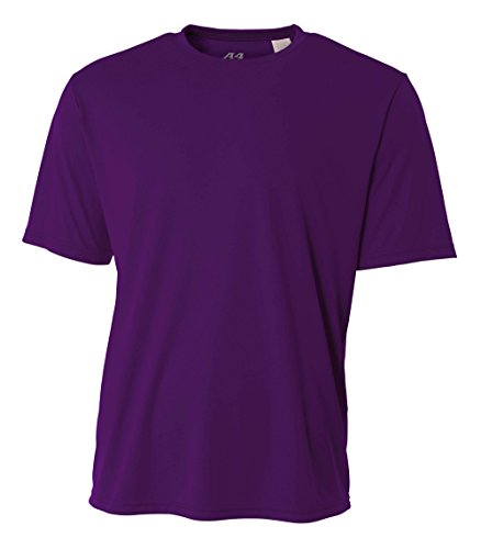 A4 Men's Cooling Performance Crew Short Sleeve T-Shirt, Purple, X-Large
