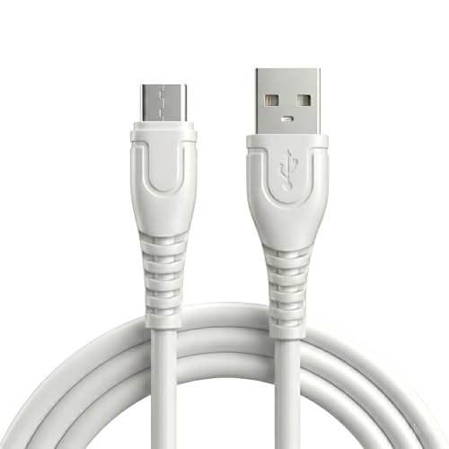 Image of USB to Type C Charging Cable, Fast Charge & High-Speed Data Transfer, Strong & Tangle-Free White Cable for Android Smartphones (Samsung, Redmi, Realme, OnePlus) (Free Cable Protector)