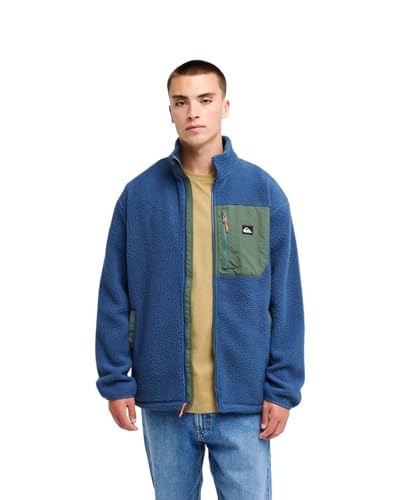 Quiksilver Clean Coast FZ - Forro Polar con Cremallera Completa, para Hombre, Color Azul
