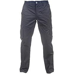 Pantalon Trabajo Stretch Security Lines Men's Kronos Multibolsillos Work Pants/Pantalones de Seguridad con Cremallera YKK Pantalones elásticos tamaño de Cintura - 34 a 60 (Negro, 44)